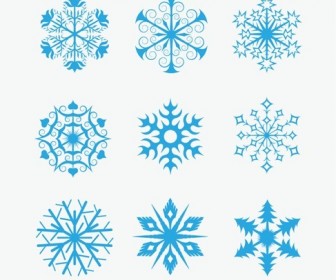 Snowflakes Icon Collection Vector