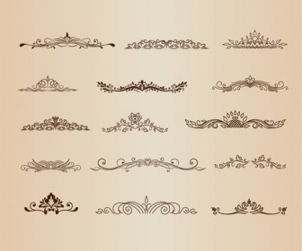 Vintage Ornaments Element Vector Graphic Set