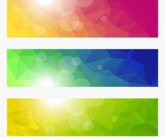 Vector Banners with Colorful Polygonal Background