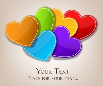 Valentines Day Colorful Hearts Background Vector