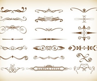 Calligraphic Decorative Elements in Vector Format