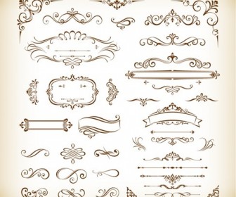 Classical Decorative Design Elements Vector Set