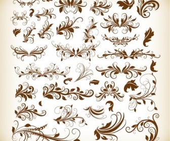 Vintage Decorative Design Elements Vector Graphics Set