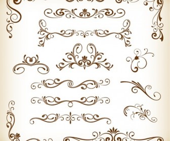 Set of Floral Vector Elements for Design