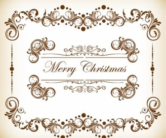 Vintage Christmas Frame Vector Illustration