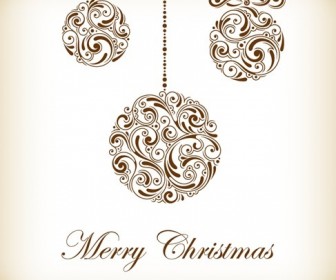 Vintage Christmas Balls Vector Illustration