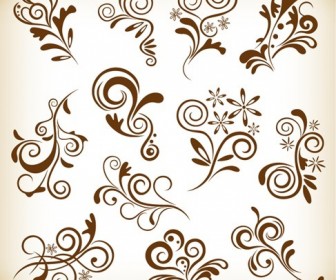 Set Vintage Floral Elements for Your Design