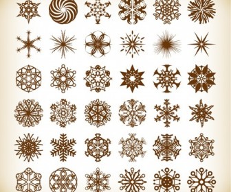 Set of Vector Snowflake Elements