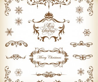 Vector Set of Christmas Decoration Elements