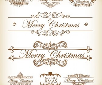 Christmas Decoration Calligraphic and Typographic Elements