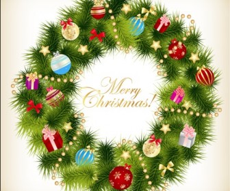 Christmas Garland Wreath Vector Illustration