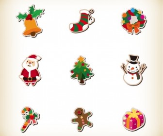 Christmas Icon Set Vector Graphics