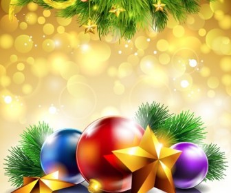 Christmas Decoration Bokeh Background Illustration