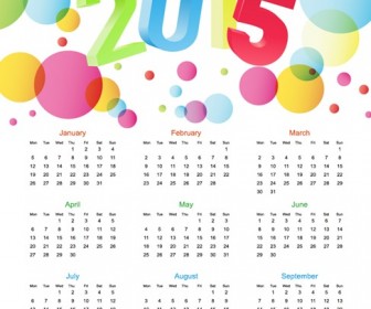 Colorful Calendar 2015 Vector Illustration