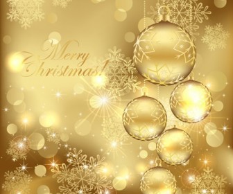 Golden Christmas Background Vector Illustration