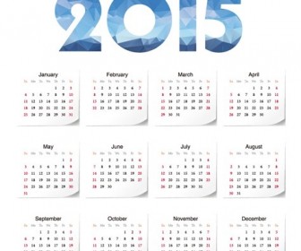 2015 Year Calendar Vector Illustration