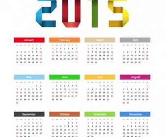 2015 Happy New Year Calendar Vector