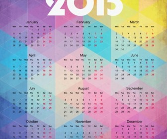 2015 Calendar on Colorful Background Vector Illustration