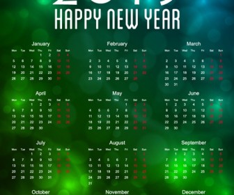 Calendar 2015 with Bokeh Background Vector Illustration