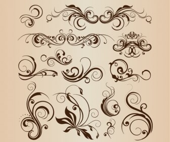 Vector Collection of Design Floral Decorative Elements