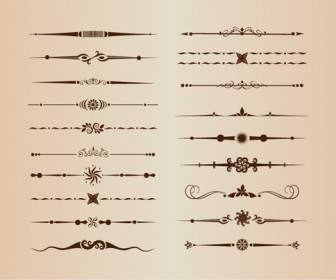 Set of Divider Ornamental Rule Line Design Elements