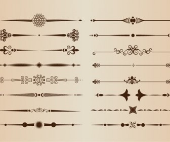 Vector Set of Calligraphic Design Elements and Page Decoration Dividers