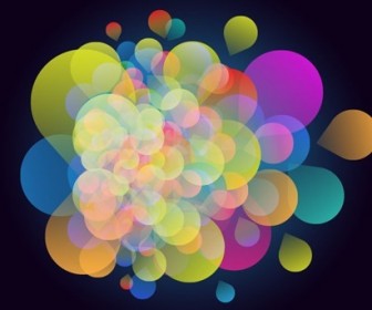 Abstract Colorful Design on Dark Background Vector Illustration