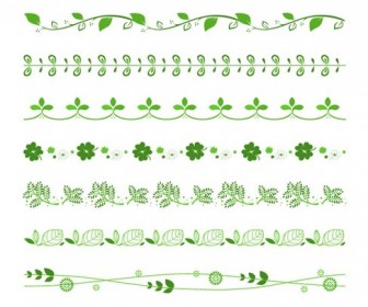 Vector Set of Green Floral Border