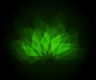 Abstract Bright Green Geometric Flower Vector Illustration