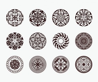 Vector Set of Beautiful Circle Ornament