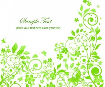 Green Floral Design Vector Illustration