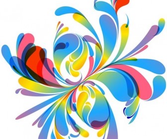 Abstract Vector Colorful Floral Design Illustration