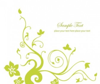 Spring Green Floral Vector Illustration