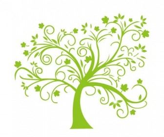 Abstract Green Tree Vector Illustration