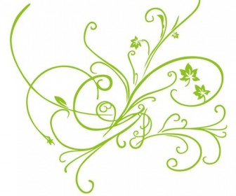 Green Vector Floral Ornament