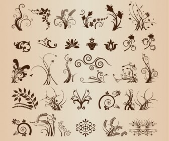 Various Floral Element Vector Collection