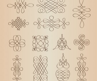 Vector Set of Calligraphic Decorative Design Elements