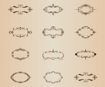 Retro Ornamental Frames Vector Set