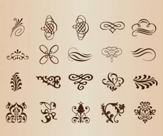 Abstract Calligraphic Elements Vector Set