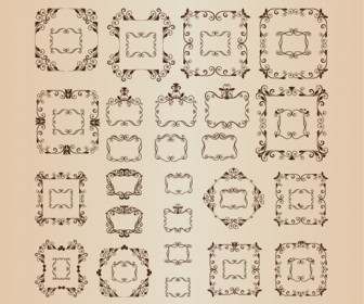 Vector Set of Decorative Floral Frames