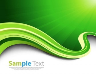 Green Ray and Wave Abstract Background Vector Illustration