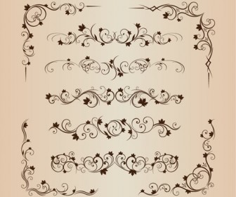 Floral Decorative Ornament Vector Set