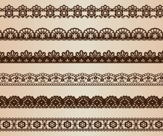 Vector Set of Retro Floral Lines