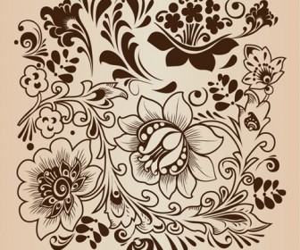 Decorative Flower Pattern Vector Illustration