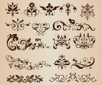 Elegant Decorative Floral Design Elements Vector Collection