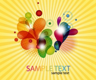 Abstract Coloured Design on Burst Background Vector Illustration