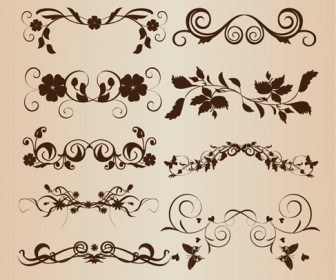 Decorative Floral Elements for Design Vector Set