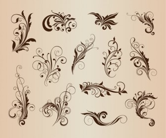 Vector Set of Beautiful Floral Elements