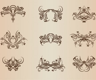 Vintage Design Elements Vector Illustration Set