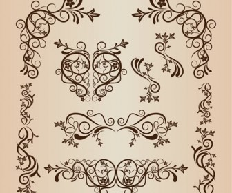 Vintage Ornament Floral Design Elements Vector Illustration